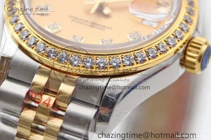 Good Copy Rolex Watches Diamonds Best Jubilee on Diamond Gold Durable Lady 1:1 TWF Bezel Markers NH DateJust SS Dial Edition 28 Bracelet 2133 YG 0102